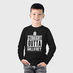 Лонгслив хлопковый детский Straight outta gallifrey, цвет: черный — фото 2