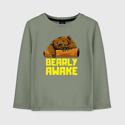 Лонгслив хлопковый детский Bearly awake, цвет: авокадо