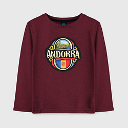 Лонгслив хлопковый детский Андорра, цвет: меланж-бордовый