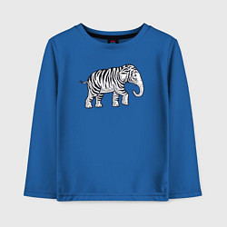 Лонгслив хлопковый детский Тигриный слон, цвет: синий