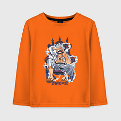 Лонгслив хлопковый детский One piece дым smoke, цвет: оранжевый