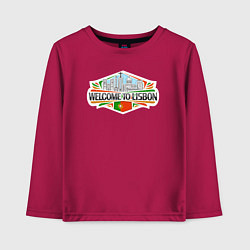 Лонгслив хлопковый детский Лассабон - добро пожаловать, цвет: маджента