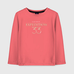 Лонгслив хлопковый детский Clair Obsur expedition 33 logo, цвет: коралловый