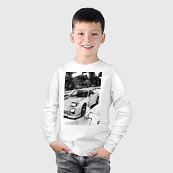 Лонгслив хлопковый детский Mazda rx-7 авто, цвет: белый — фото 2