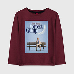 Лонгслив хлопковый детский Forrest Gump - Tom is on the bench, цвет: меланж-бордовый