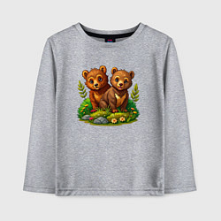 Лонгслив хлопковый детский Два медвежонка, цвет: меланж