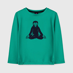 Лонгслив хлопковый детский Yoga monkey, цвет: зеленый