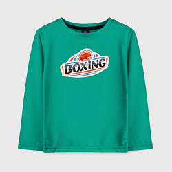 Лонгслив хлопковый детский Boxing team, цвет: зеленый