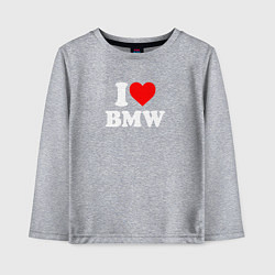 Лонгслив хлопковый детский I love my BMW, цвет: меланж