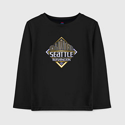 Лонгслив хлопковый детский Seattle Washington, цвет: черный