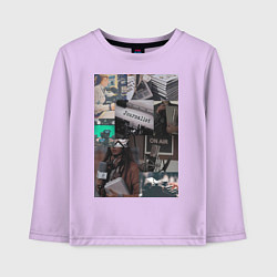 Лонгслив хлопковый детский Журналист эстетика, цвет: лаванда
