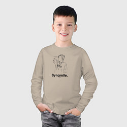 Лонгслив хлопковый детский BTS Dynamite J-Hope, цвет: миндальный — фото 2