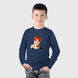 Лонгслив хлопковый детский Choi San Ateez, цвет: тёмно-синий — фото 2