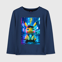 Детский лонгслив Funny neon Pikachu под энергетическим барьером - a