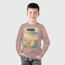 Лонгслив хлопковый детский David облака, цвет: пыльно-розовый — фото 2