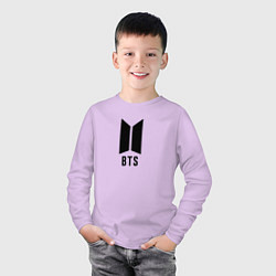 Лонгслив хлопковый детский BTS знак, цвет: лаванда — фото 2