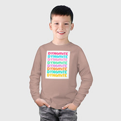 Лонгслив хлопковый детский BTS Dynamite, цвет: пыльно-розовый — фото 2