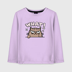 Детский лонгслив Портрет сердитого кота - what
