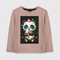 Детский лонгслив Панда с мороженым