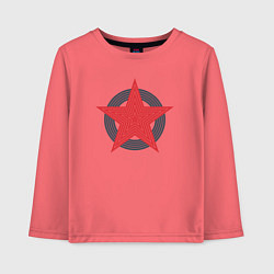 Лонгслив хлопковый детский Red star symbol, цвет: коралловый