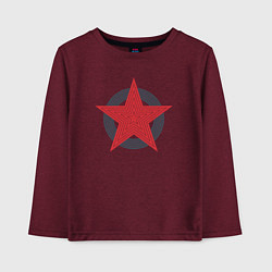 Лонгслив хлопковый детский Red star symbol, цвет: меланж-бордовый