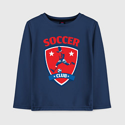 Лонгслив хлопковый детский Sport soccer club, цвет: тёмно-синий