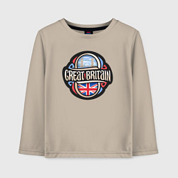 Лонгслив хлопковый детский Моя Великобритания, цвет: миндальный