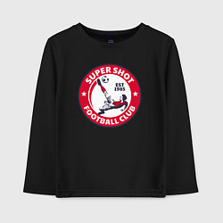 Лонгслив хлопковый детский Супер удар - футбольный клуб, цвет: черный