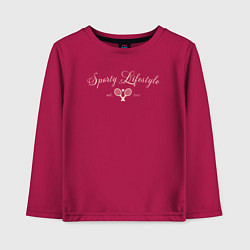 Лонгслив хлопковый детский Sporty lifestyle бежевый для тенниса, цвет: маджента