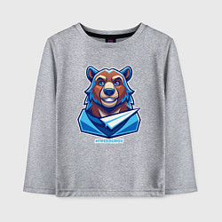 Лонгслив хлопковый детский Медведь FREEDUROV, цвет: меланж
