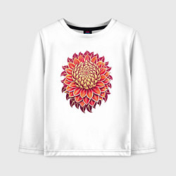 Детский лонгслив Узор - красный цветок