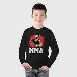 Лонгслив хлопковый детский MMA girl, цвет: черный — фото 2