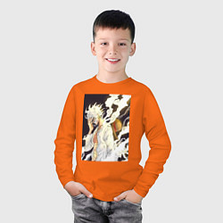 Лонгслив хлопковый детский Ван-Пис Луффи джойбой, цвет: оранжевый — фото 2