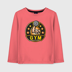 Лонгслив хлопковый детский Gym stars, цвет: коралловый