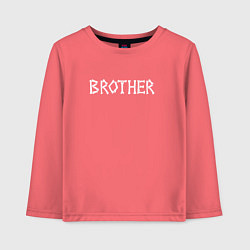 Лонгслив хлопковый детский Brother - Halloween, цвет: коралловый