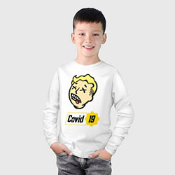 Лонгслив хлопковый детский Vault boy - covid 19, цвет: белый — фото 2