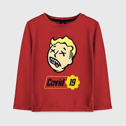 Лонгслив хлопковый детский Vault boy - covid 19, цвет: красный