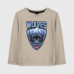 Лонгслив хлопковый детский Мы волки, цвет: миндальный