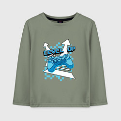 Лонгслив хлопковый детский Повышая уровень, цвет: авокадо