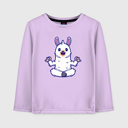 Лонгслив хлопковый детский Йога альпака, цвет: лаванда
