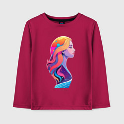 Детский лонгслив Космос девушка профиль