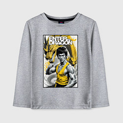 Лонгслив хлопковый детский Выход дракона - Брюс Ли, цвет: меланж