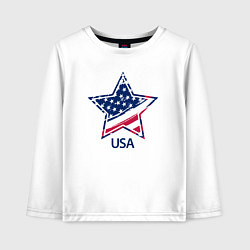 Лонгслив хлопковый детский Star - USA, цвет: белый