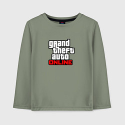 Лонгслив хлопковый детский GTA online logo game, цвет: авокадо