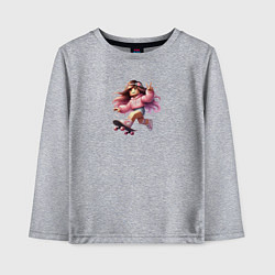 Лонгслив хлопковый детский Roblox girls skeytboard, цвет: меланж