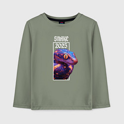 Лонгслив хлопковый детский Snake 2025, цвет: авокадо