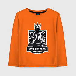Лонгслив хлопковый детский Мастер шахмат, цвет: оранжевый