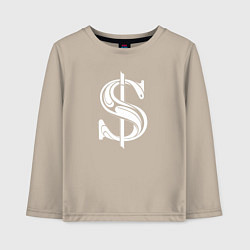 Лонгслив хлопковый детский Стильный знак - доллара, цвет: миндальный