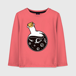 Лонгслив хлопковый детский Space in a bottle, цвет: коралловый