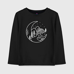 Лонгслив хлопковый детский Ночной волк, цвет: черный